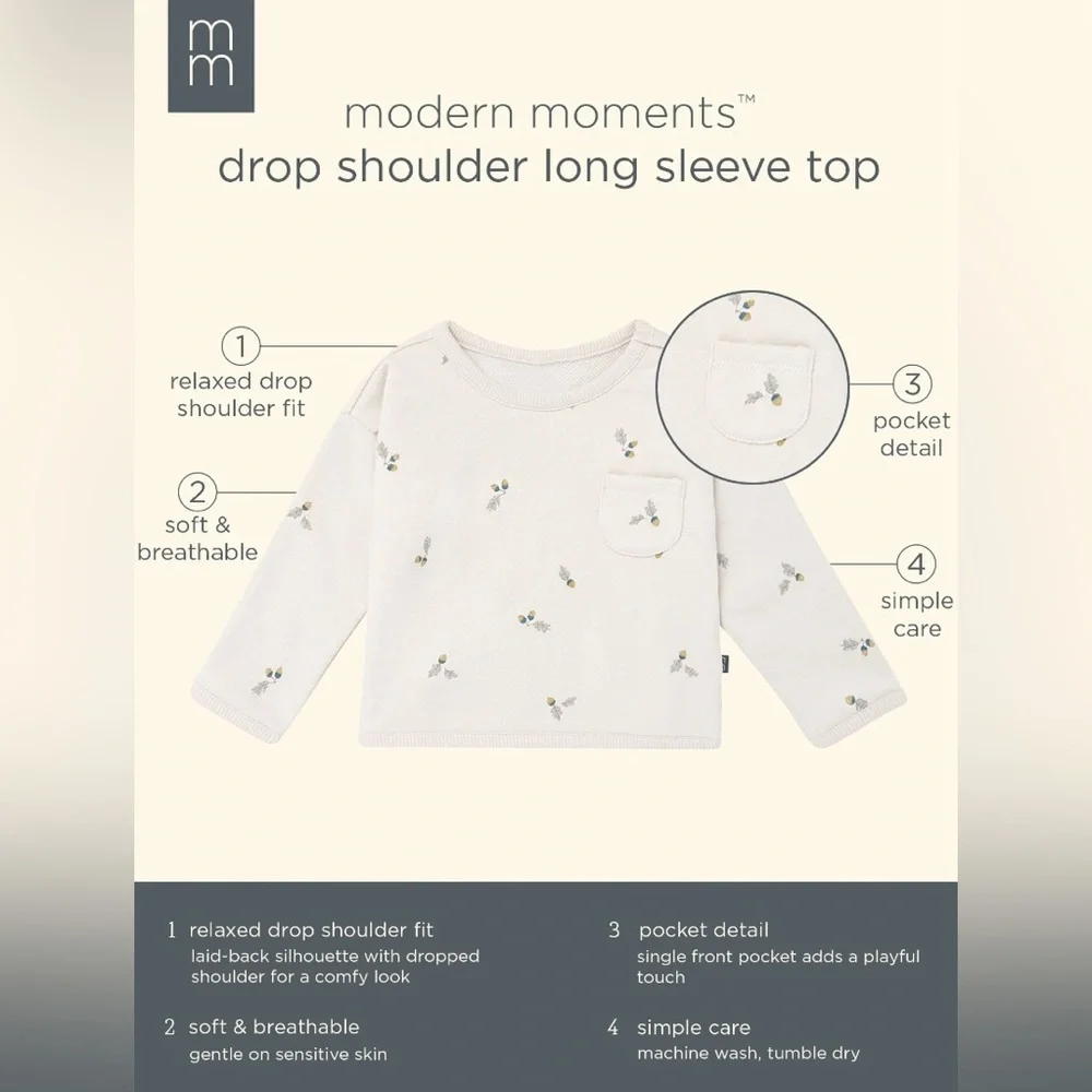•NWT•Modern Moments by Gerber Long Sleeve Top and Hooded Henley